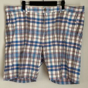Tommy Bahama Mens 42 Shorts Classic Fit Plaid‎ Linen Blend Stretch Beach Casual